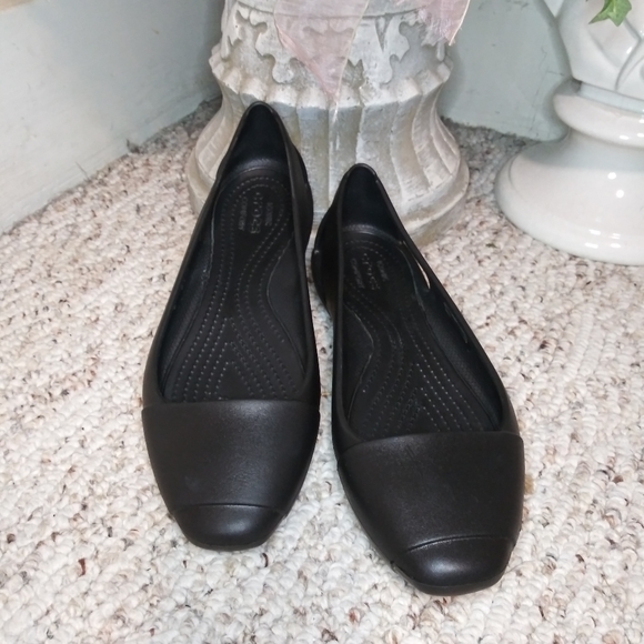 CROCS Sienna Black Square Toed Flat - Picture 3 of 12